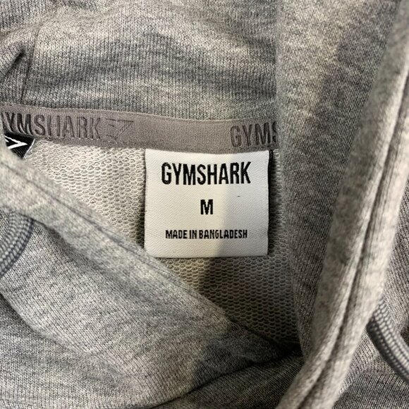 Gymshark Men Sweater Medium Gray Hoodie Long Sleeve Raglan Pullover Bodybuilding - Picture 3 of 7